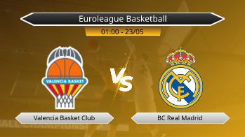 Euroleague Basketball Valencia Basket Club VS BC Real Madrid