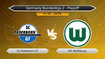 Germany Bundesliga 2 - Playoff SC Paderborn 07 VS VfL Wolfsburg