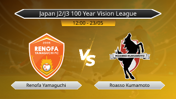 Japan J2/J3 100 Year Vision League Renofa Yamaguchi VS Roasso Kumamoto