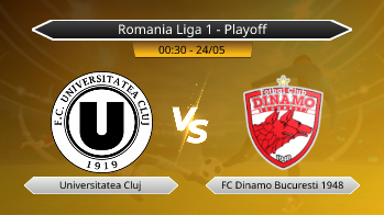 Romania Liga 1 - Playoff Universitatea Cluj VS FC Dinamo Bucuresti 1948