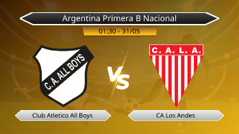 Argentina Primera B Nacional Club Atletico All Boys VS CA Los Andes