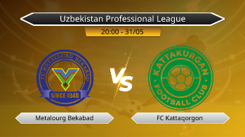 Uzbekistan Professional League Metalourg Bekabad VS FC Kattaqorgon