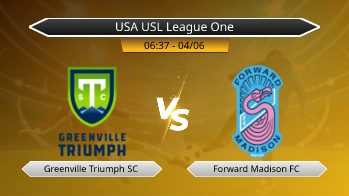 USA USL League One Greenville Triumph SC VS Forward Madison FC